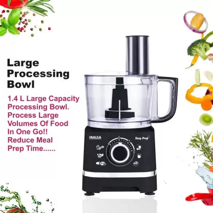 Inalsa Easy Prep_ 800 W Food Processor (Black) Inalsa Easy Prep_ 800 W Food Processor (Black)